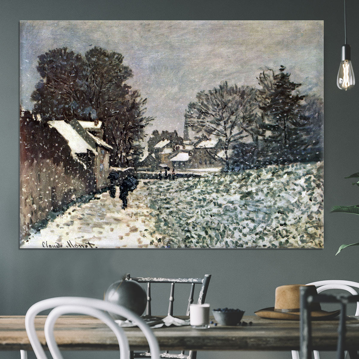 Snow at Argenteuil by Monet Canvas Print or Poster - Canvas Art Rocks - 3