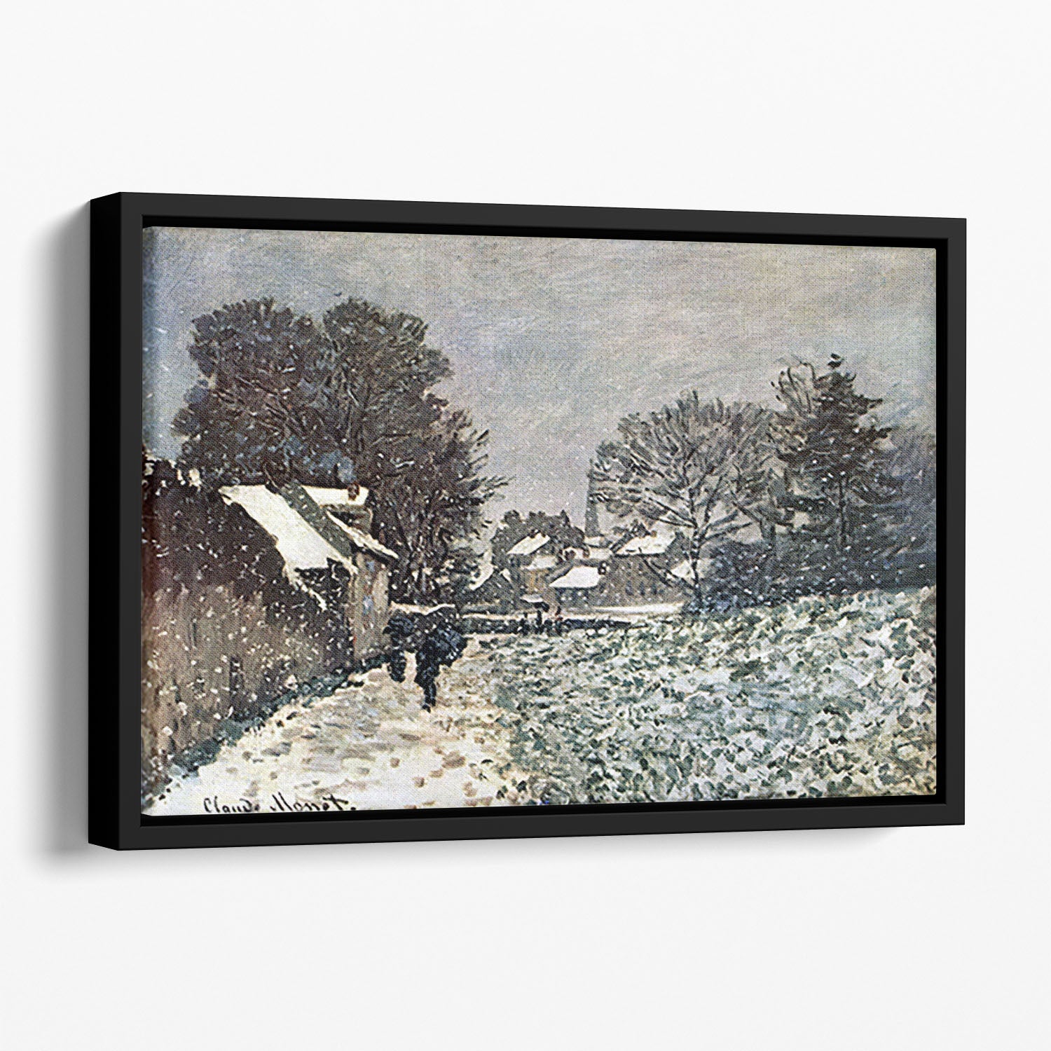 Snow at Argenteuil by Monet Floating Framed Canvas