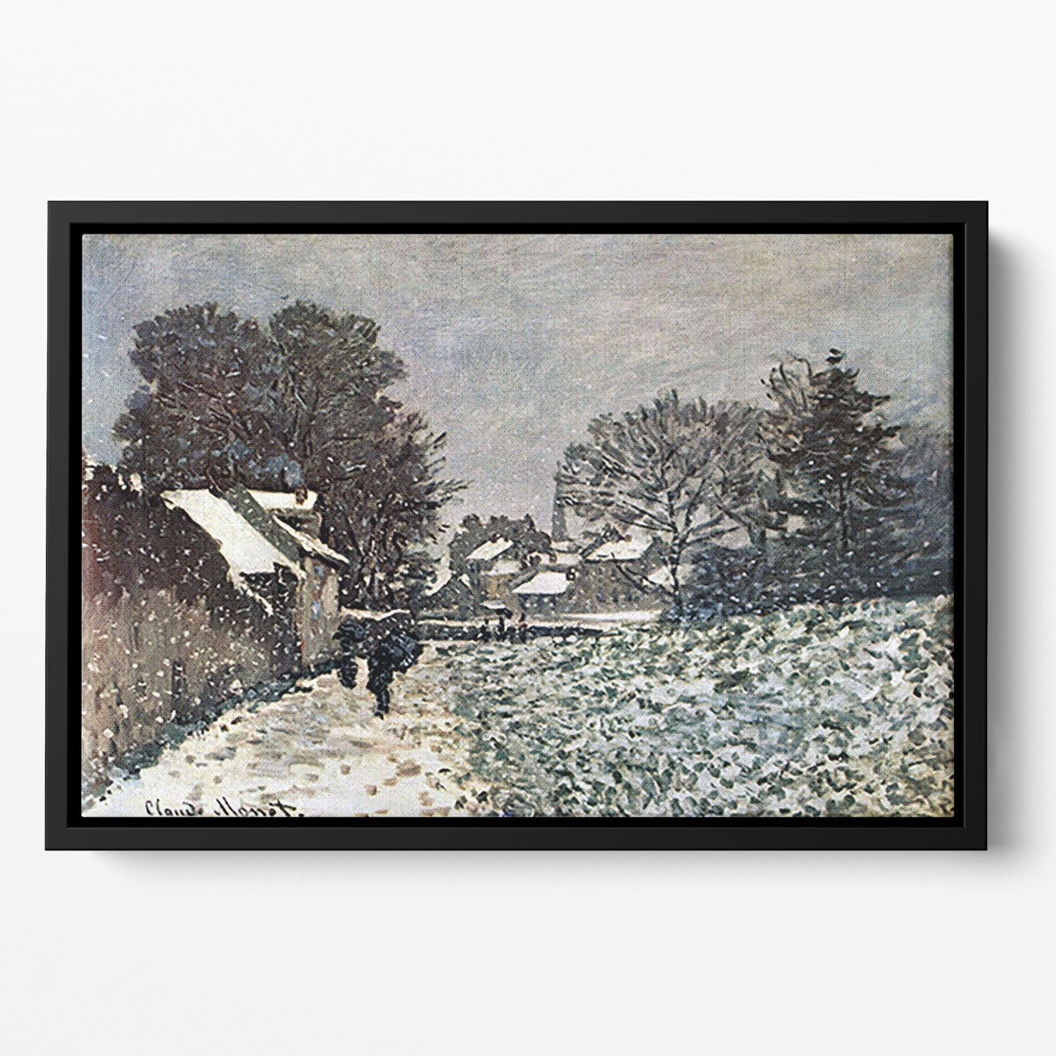 Snow at Argenteuil by Monet Floating Framed Canvas