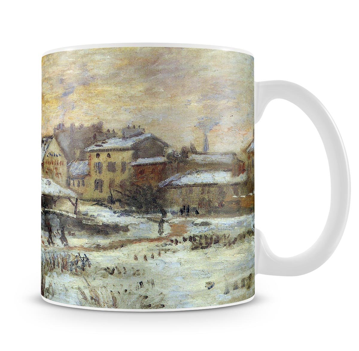 Snow at sunset Argenteuil in the snow by Monet Mug - Canvas Art Rocks - 4