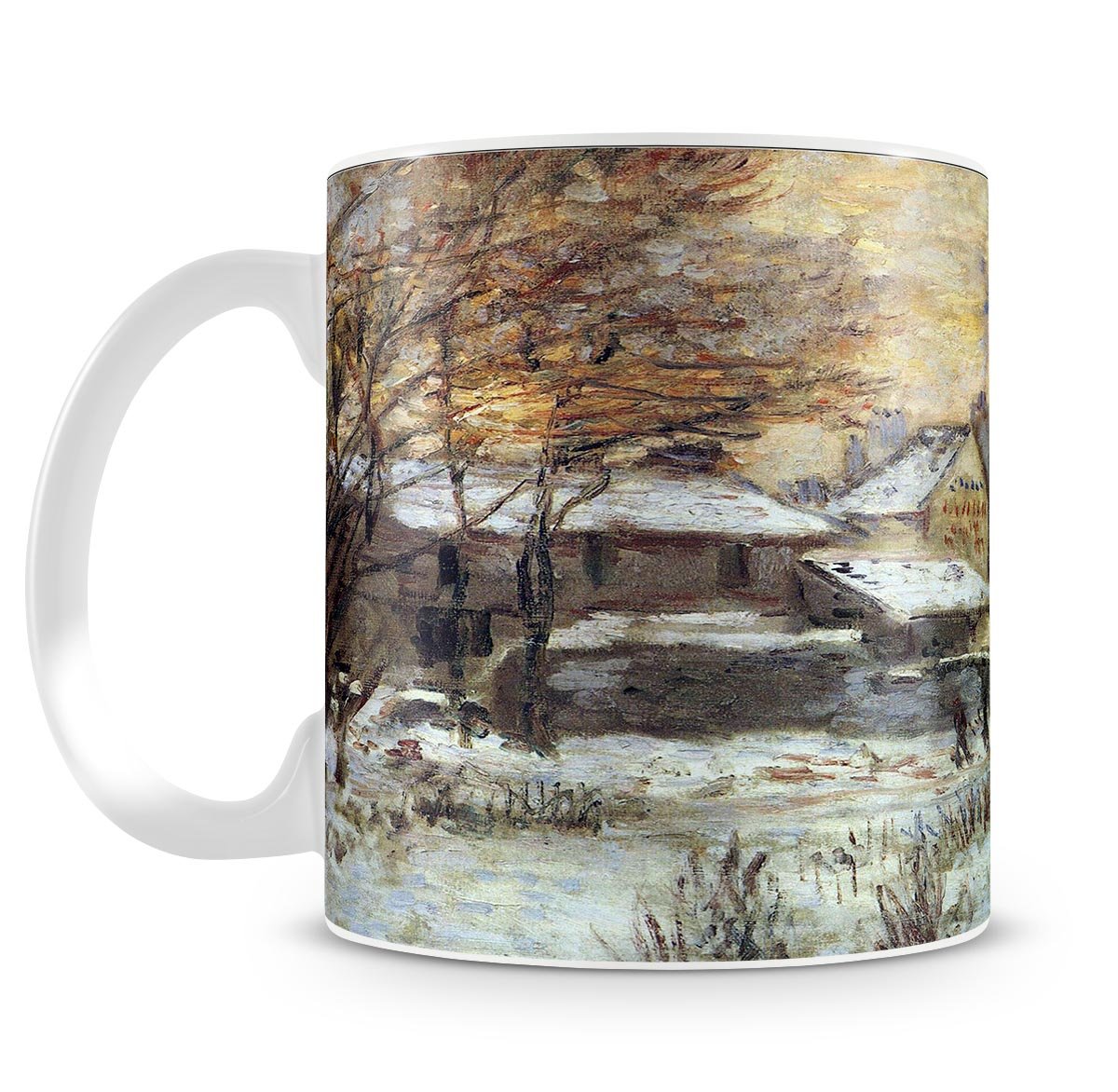 Snow at sunset Argenteuil in the snow by Monet Mug - Canvas Art Rocks - 4