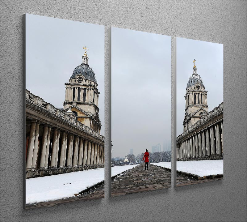Snow in Greenwich 3 Split Panel Canvas Print - Canvas Art Rocks - 2