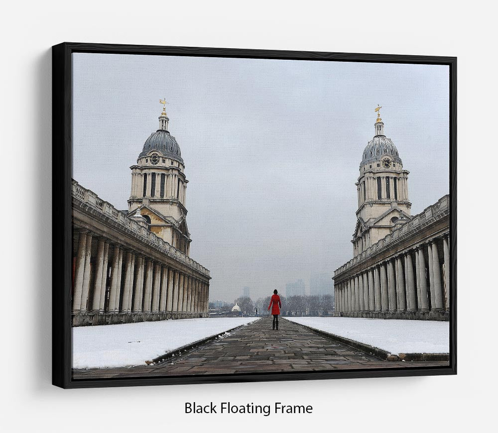 Snow in Greenwich Floating Frame Canvas - Canvas Art Rocks - 1