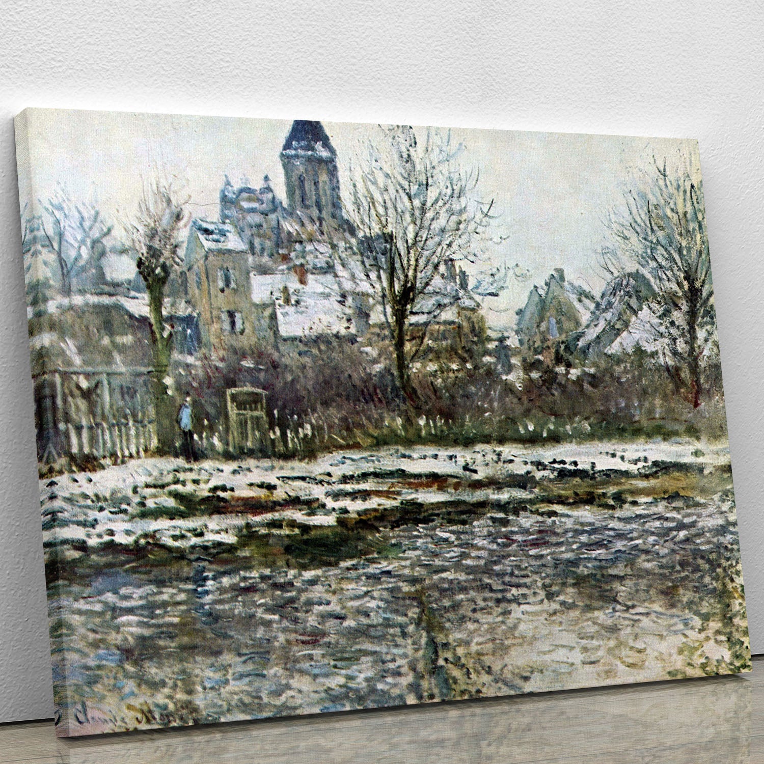 Snow in Vetheuil by Monet Canvas Print or Poster - Canvas Art Rocks - 1
