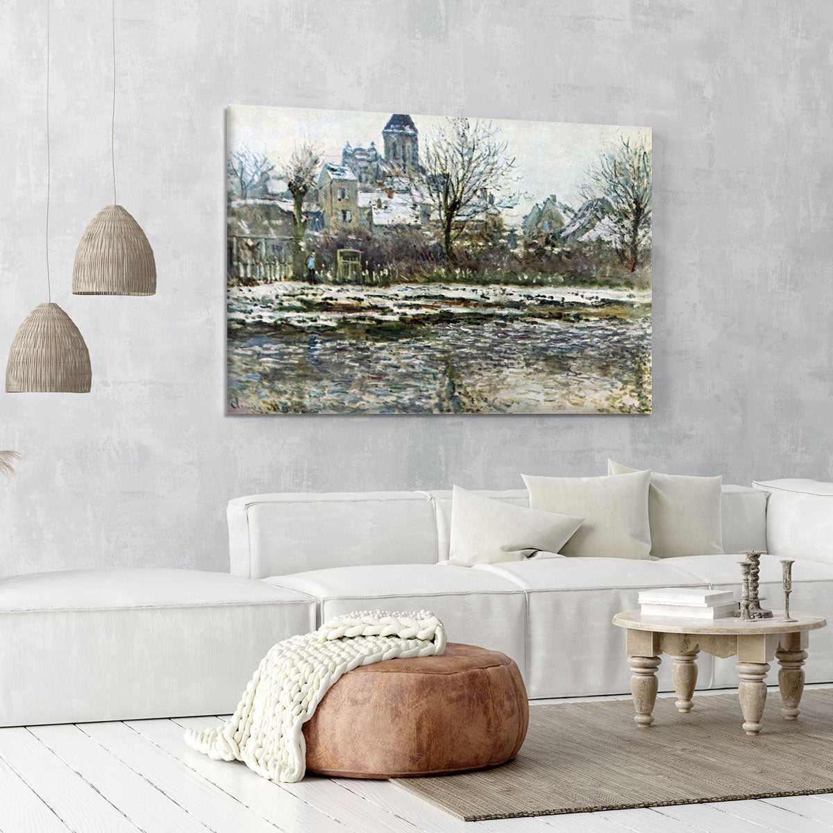 Snow in Vetheuil by Monet Canvas Print or Poster - Canvas Art Rocks - 6