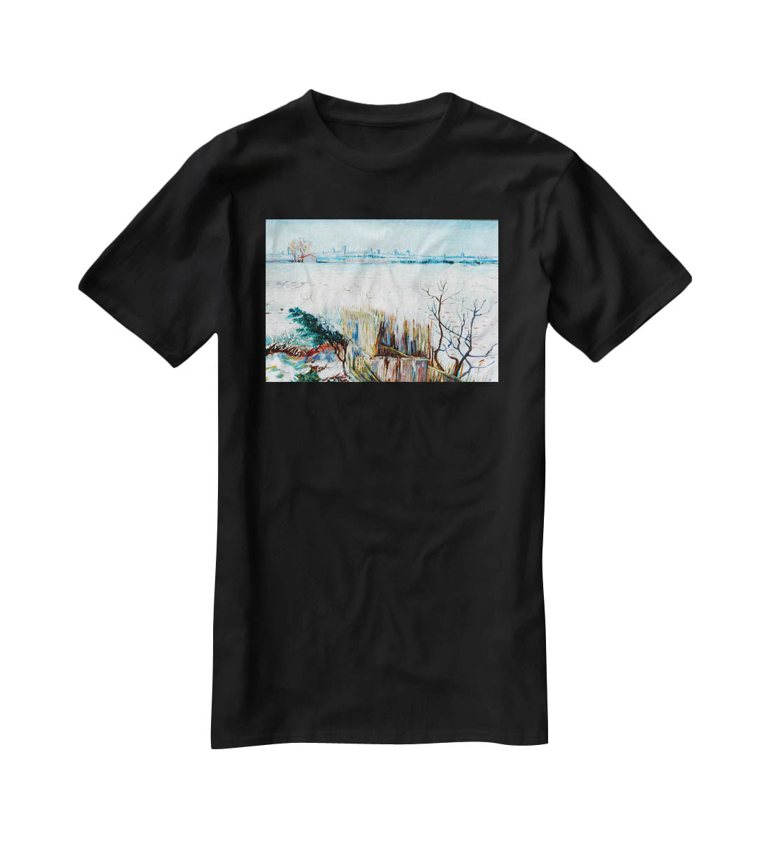 Snowy Landscape with Arles in the Background by Van Gogh T-Shirt - Canvas Art Rocks - 1
