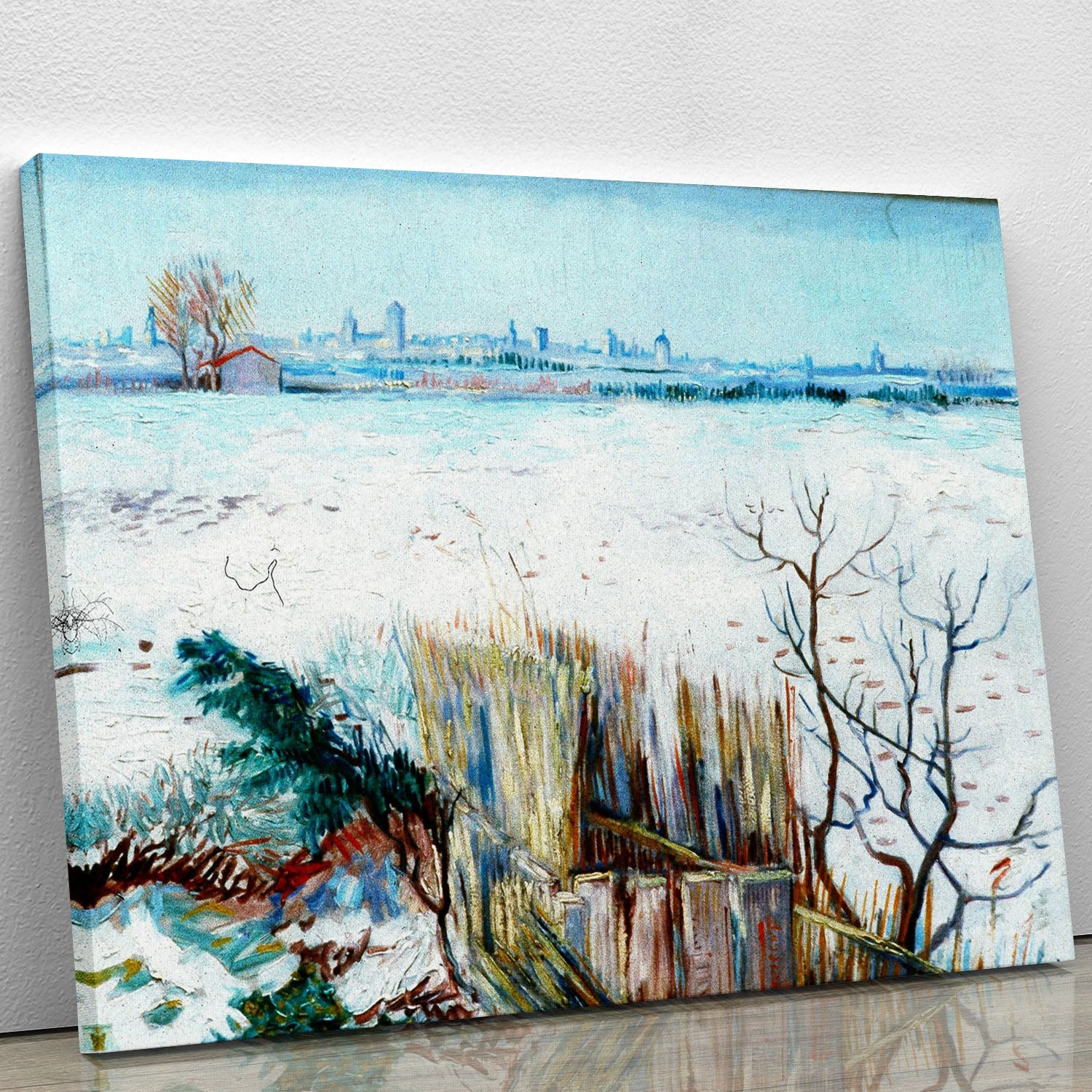 Snowy Landscape with Arles in the Background by Van Gogh Canvas Print or Poster - Canvas Art Rocks - 1