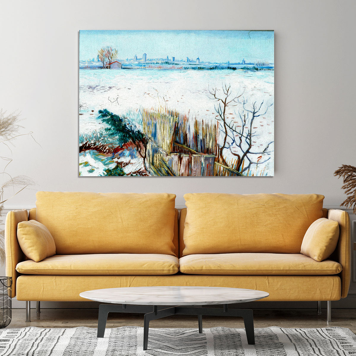Snowy Landscape with Arles in the Background by Van Gogh Canvas Print or Poster - Canvas Art Rocks - 4