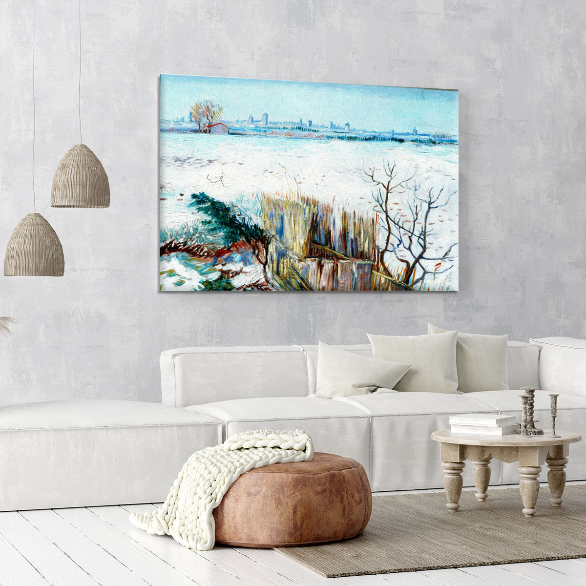 Snowy Landscape with Arles in the Background by Van Gogh Canvas Print or Poster - Canvas Art Rocks - 6