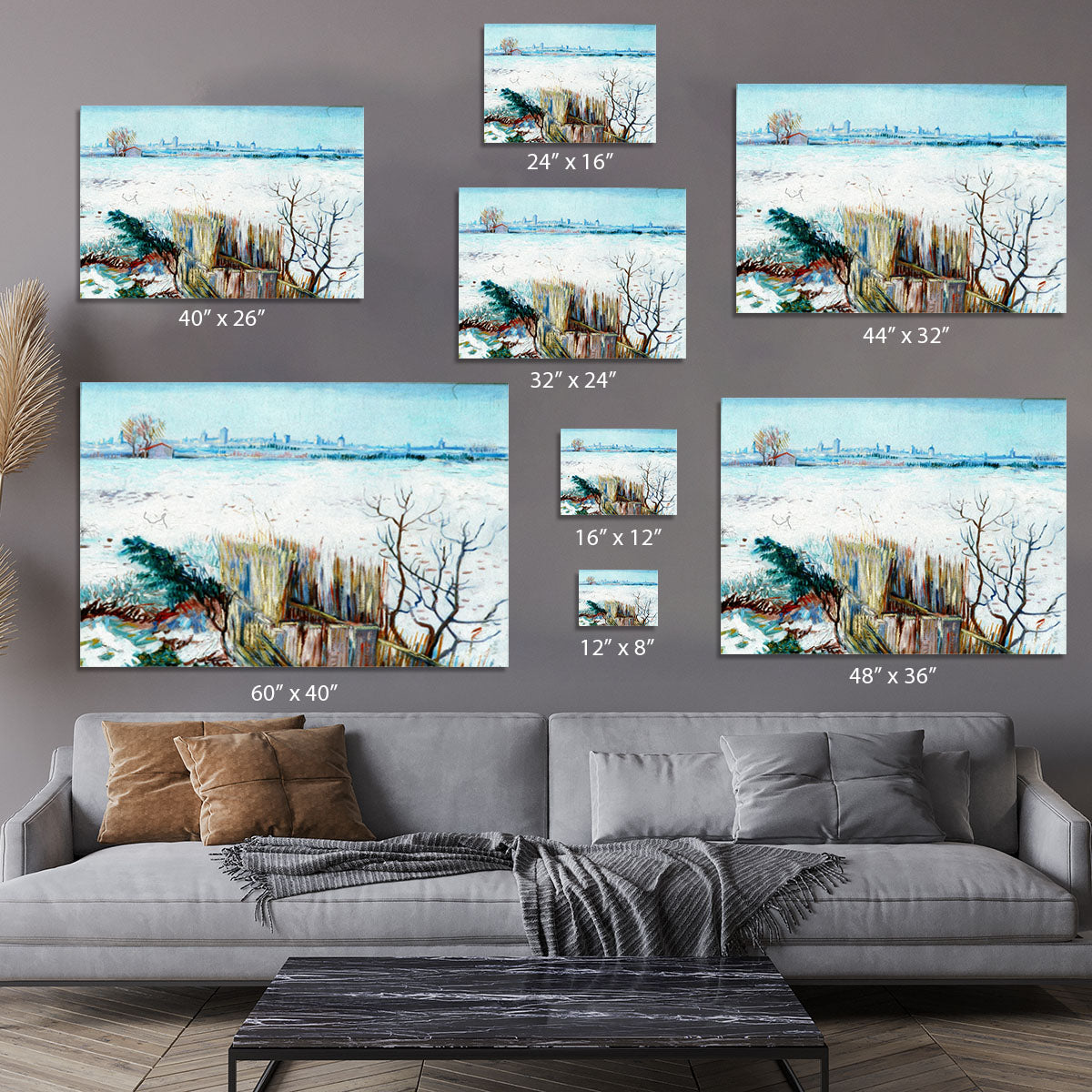 Snowy Landscape with Arles in the Background by Van Gogh Canvas Print or Poster - Canvas Art Rocks - 7