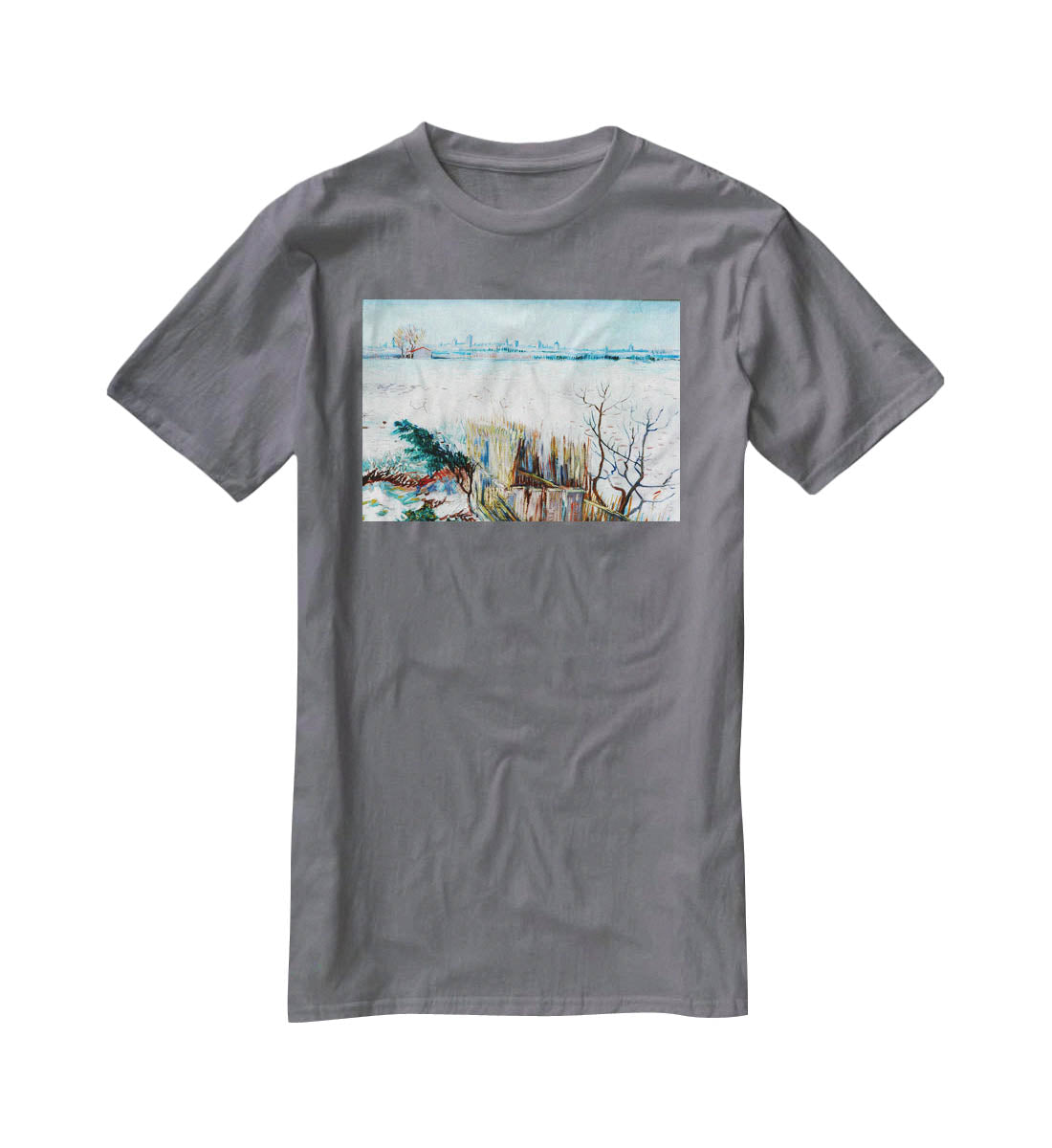 Snowy Landscape with Arles in the Background by Van Gogh T-Shirt - Canvas Art Rocks - 3