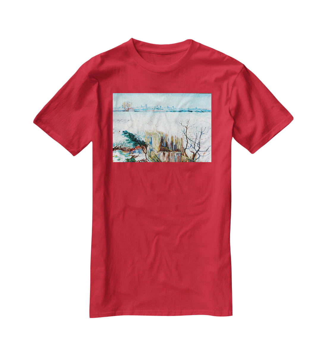 Snowy Landscape with Arles in the Background by Van Gogh T-Shirt - Canvas Art Rocks - 4