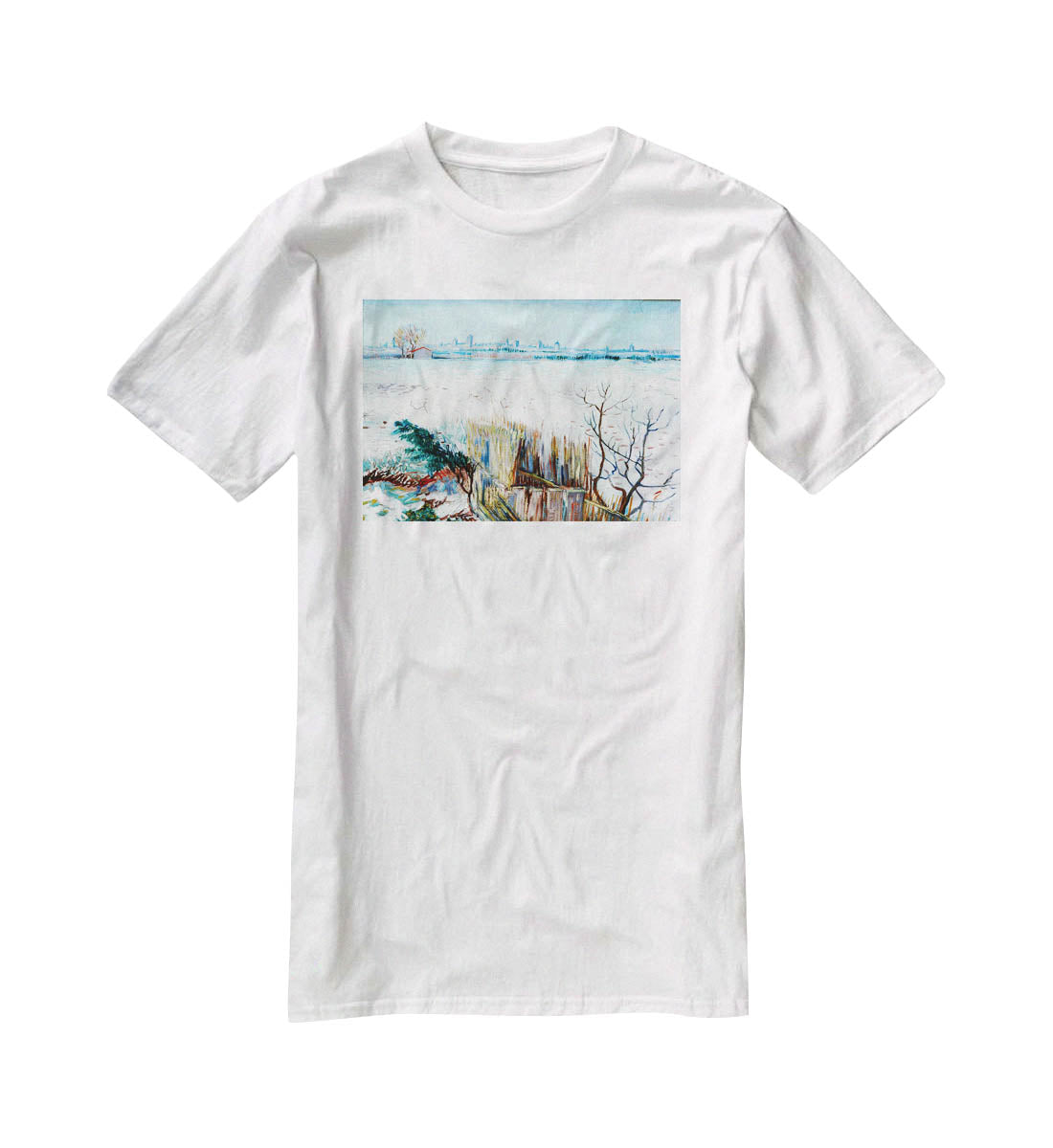 Snowy Landscape with Arles in the Background by Van Gogh T-Shirt - Canvas Art Rocks - 5
