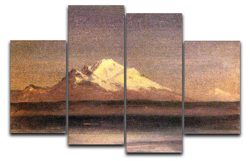 Snowy Mountains in the Pacific Northwest 2 by Bierstadt 4 Split Panel Canvas - Canvas Art Rocks - 1