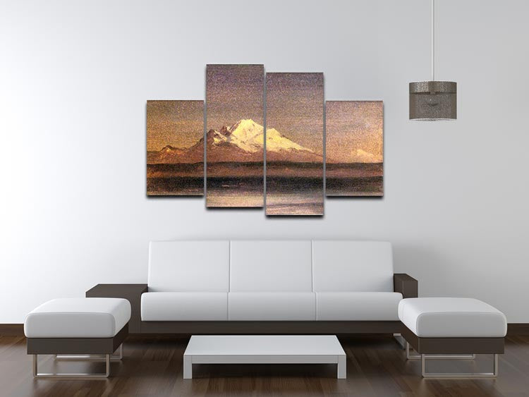 Snowy Mountains in the Pacific Northwest 2 by Bierstadt 4 Split Panel Canvas - Canvas Art Rocks - 3