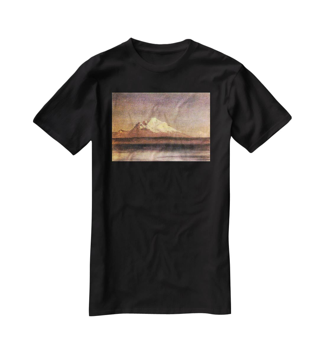 Snowy Mountains in the Pacific Northwest 2 by Bierstadt T-Shirt - Canvas Art Rocks - 1