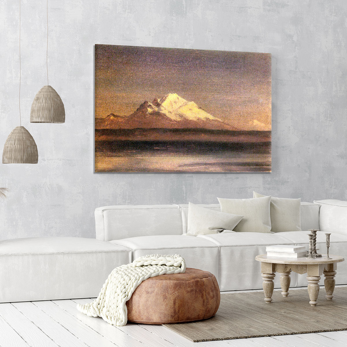 Snowy Mountains in the Pacific Northwest 2 by Bierstadt Canvas Print or Poster - Canvas Art Rocks - 6