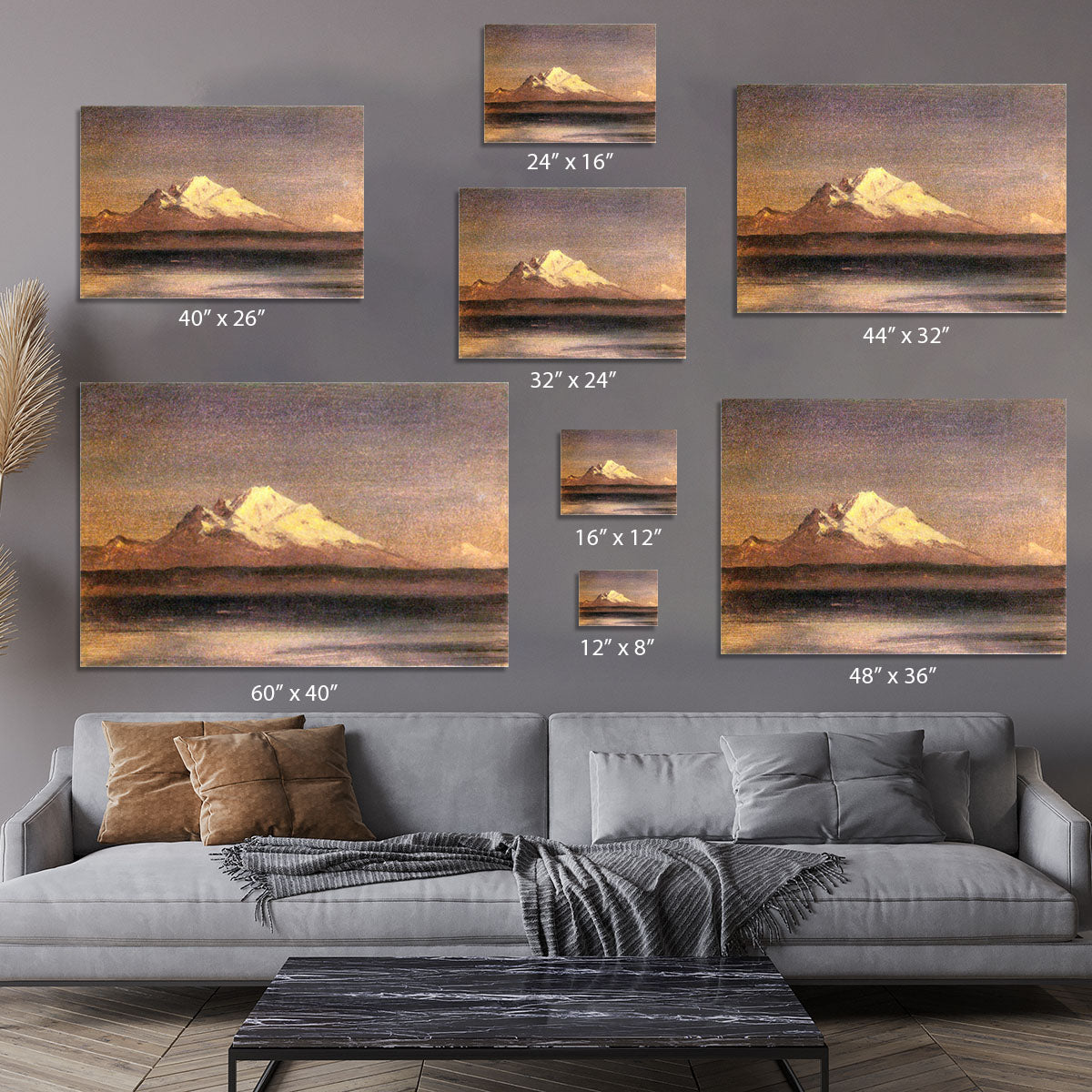 Snowy Mountains in the Pacific Northwest 2 by Bierstadt Canvas Print or Poster - Canvas Art Rocks - 7