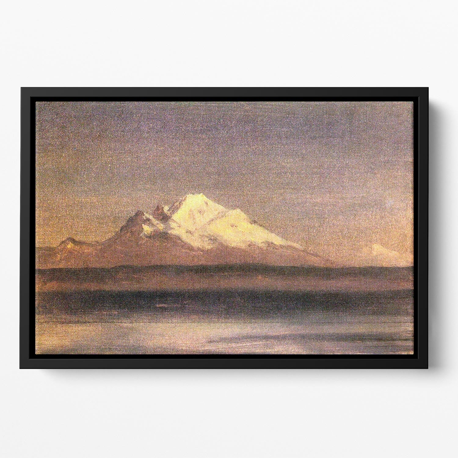 Snowy Mountains in the Pacific Northwest 2 by Bierstadt Floating Framed Canvas - Canvas Art Rocks - 2