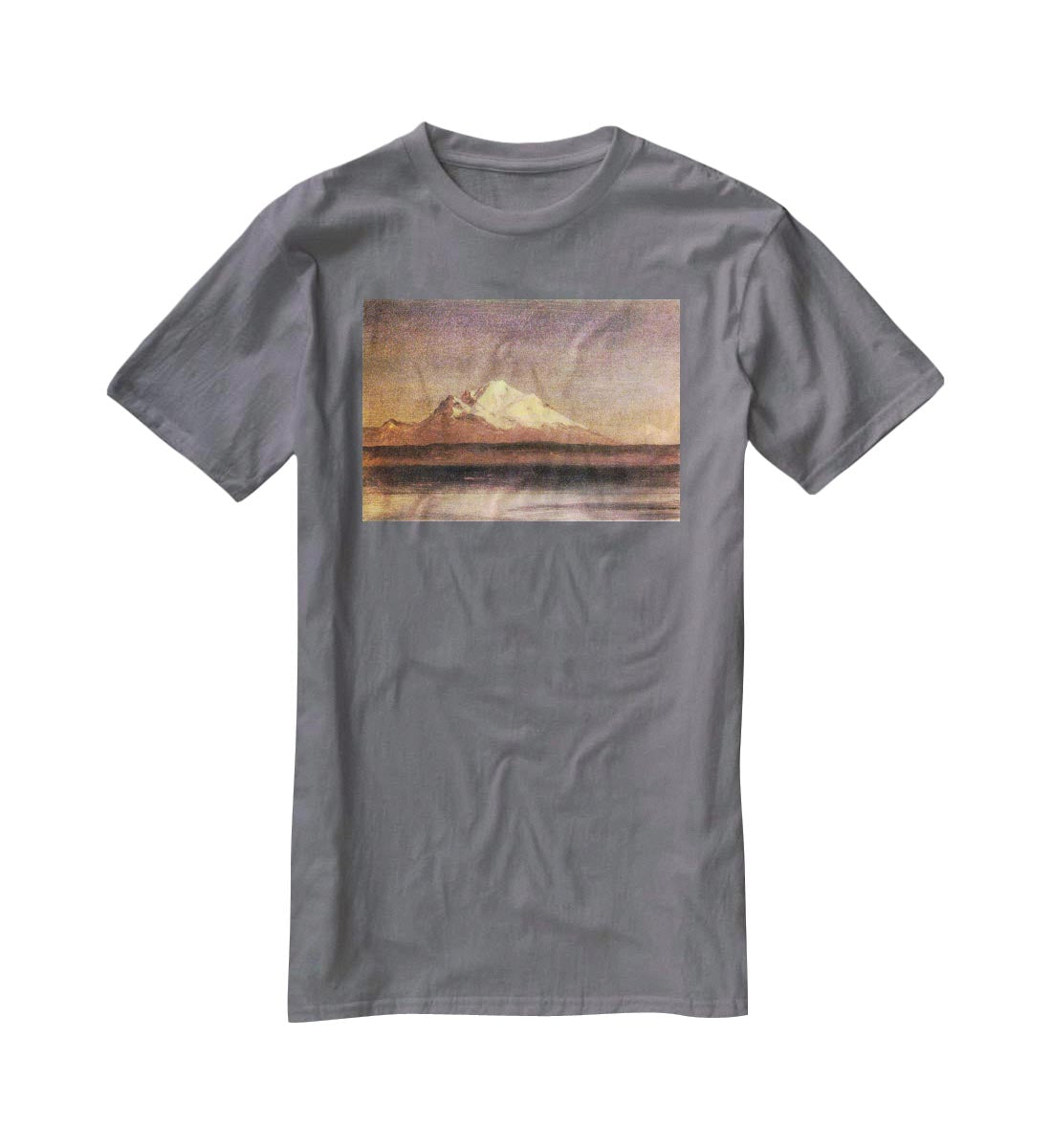 Snowy Mountains in the Pacific Northwest 2 by Bierstadt T-Shirt - Canvas Art Rocks - 3
