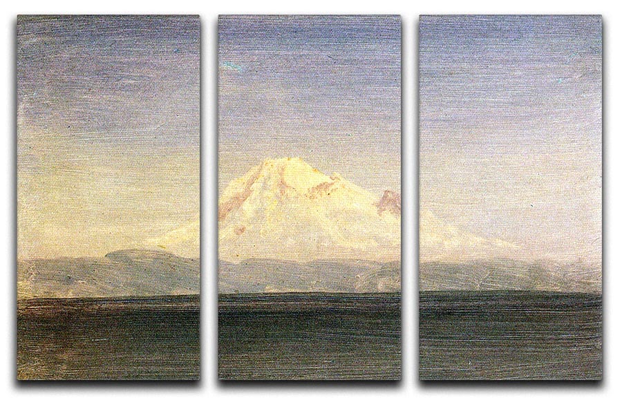 Snowy Mountains in the Pacific Northwest by Bierstadt 3 Split Panel Canvas Print - Canvas Art Rocks - 1