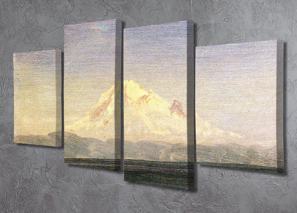 Snowy Mountains in the Pacific Northwest by Bierstadt 4 Split Panel Canvas - Canvas Art Rocks - 2