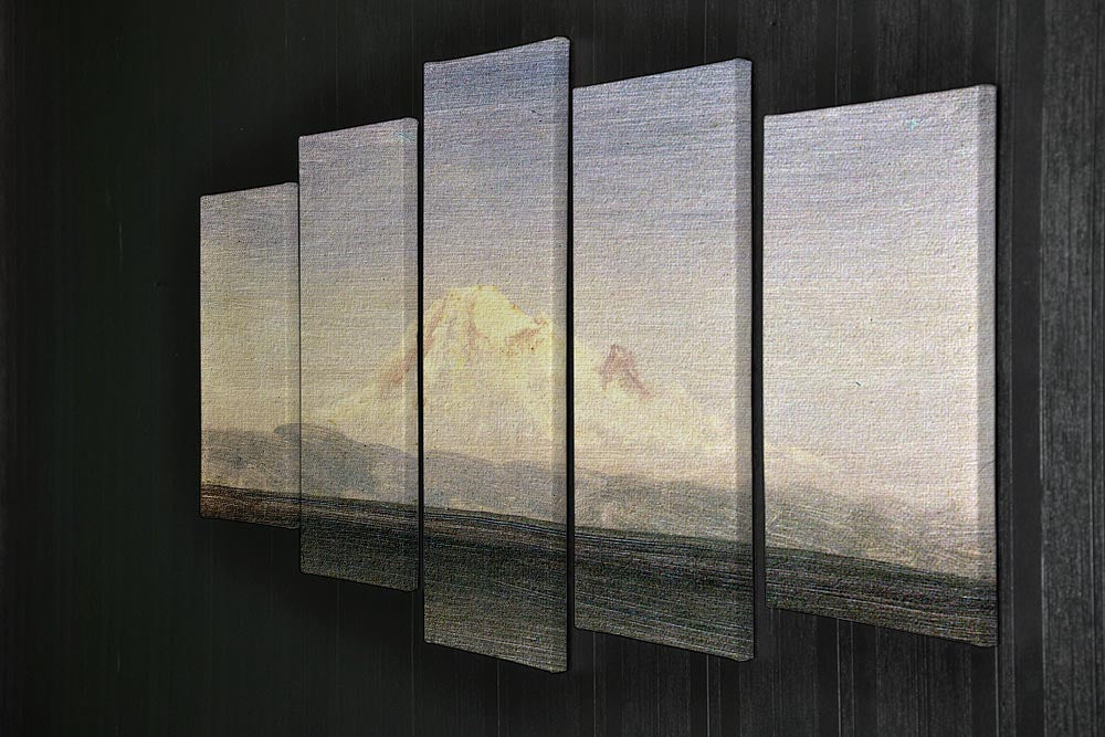 Snowy Mountains in the Pacific Northwest by Bierstadt 5 Split Panel Canvas - Canvas Art Rocks - 2