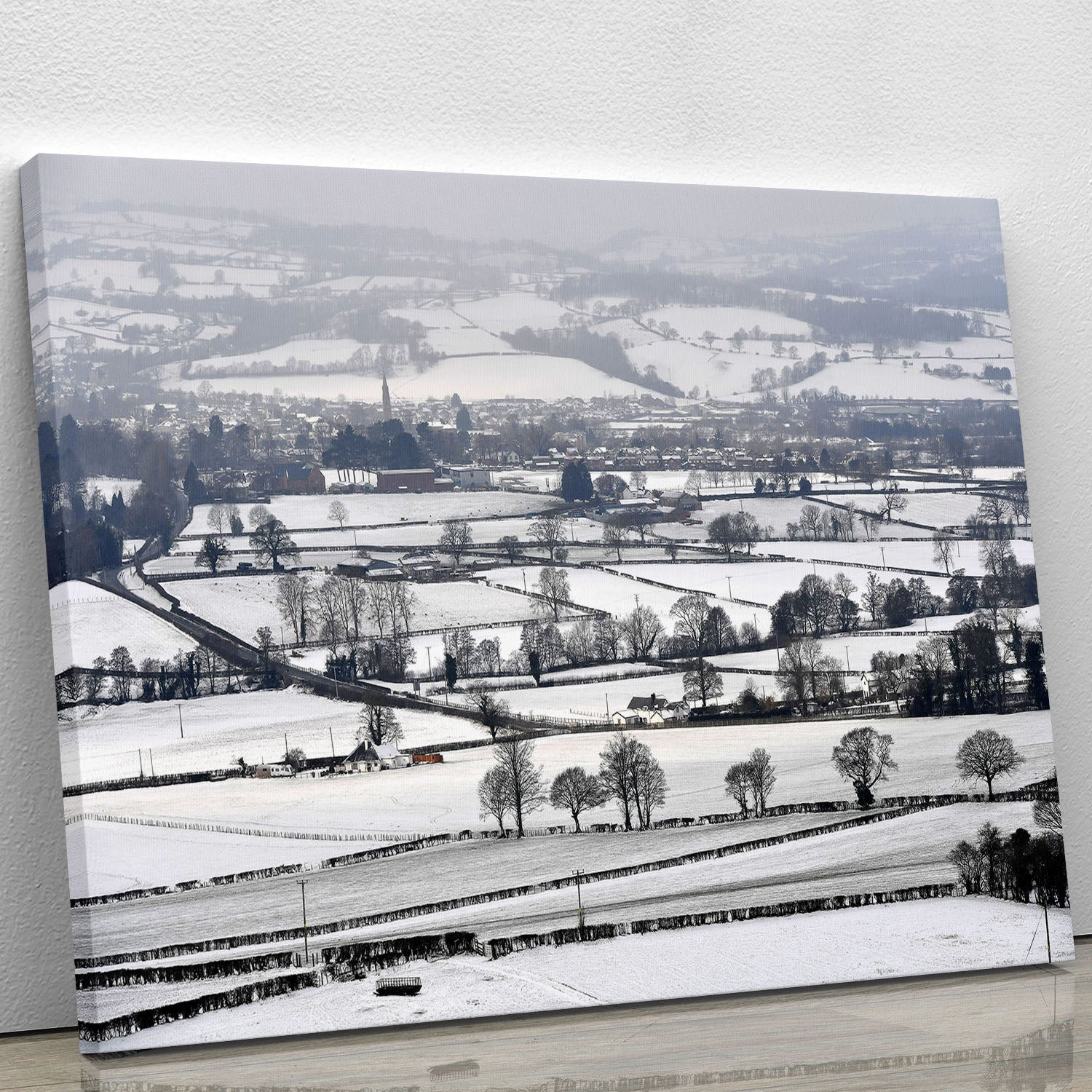 Snowy fields of Wales Canvas Print or Poster - Canvas Art Rocks - 1