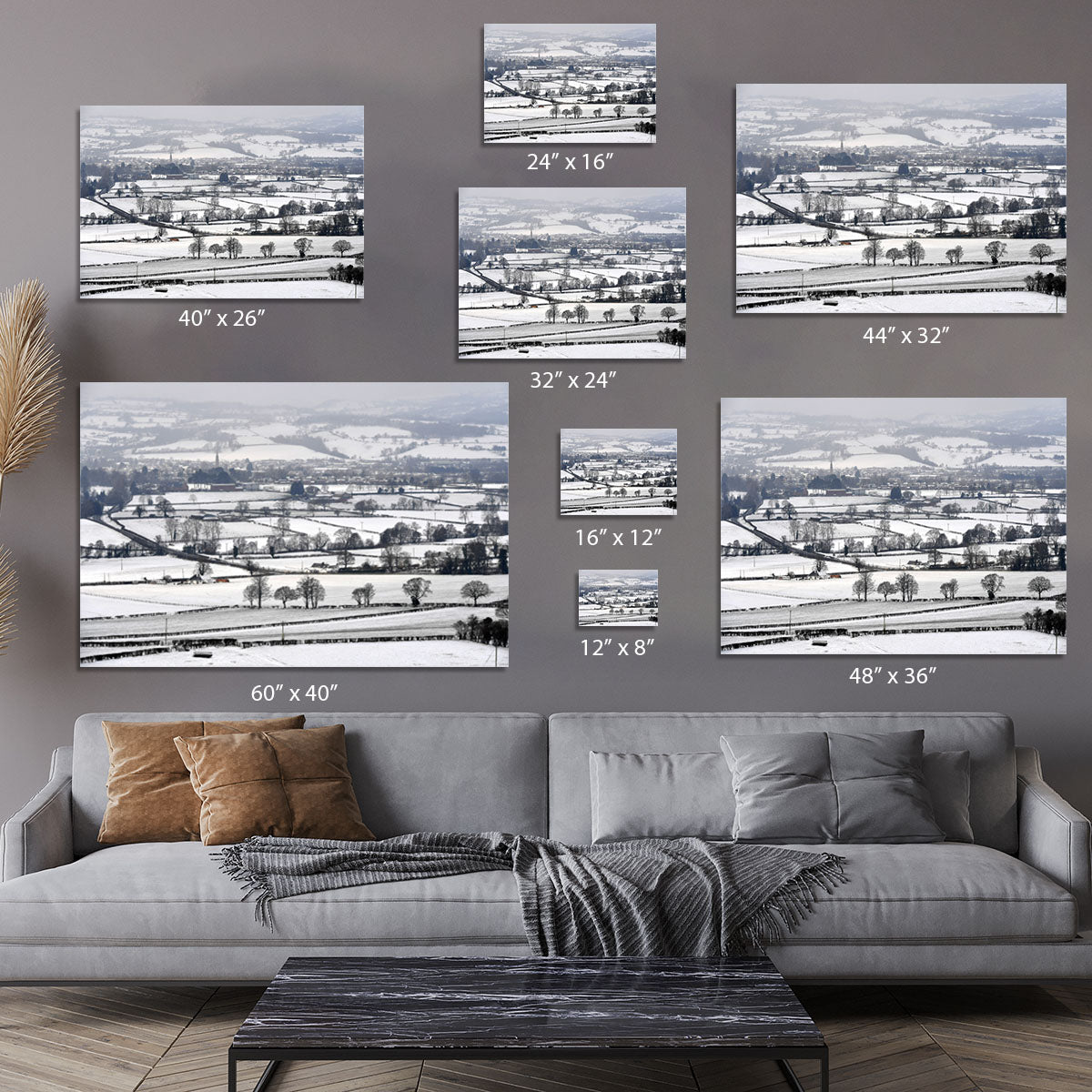Snowy fields of Wales Canvas Print or Poster - Canvas Art Rocks - 7