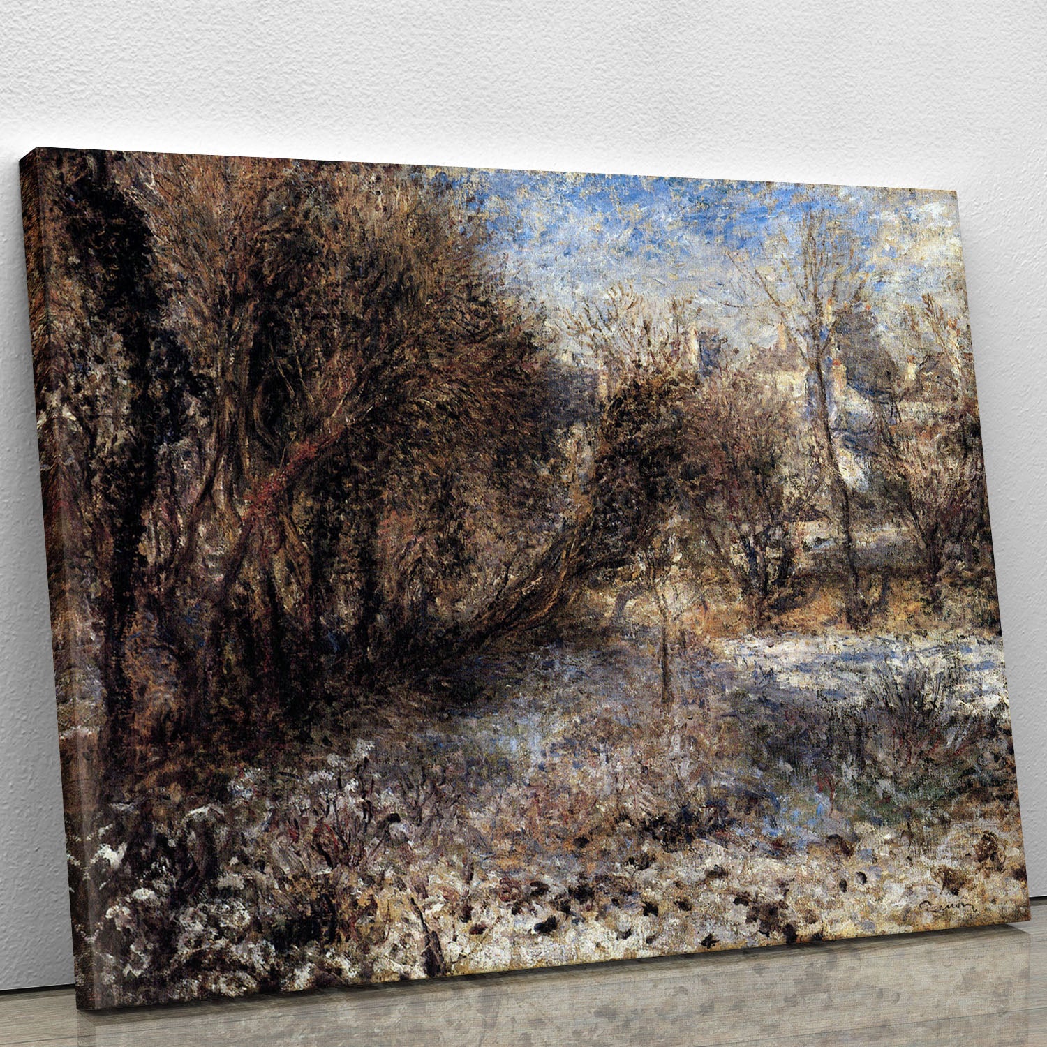 Snowy landscape by Renoir Canvas Print or Poster - Canvas Art Rocks - 1