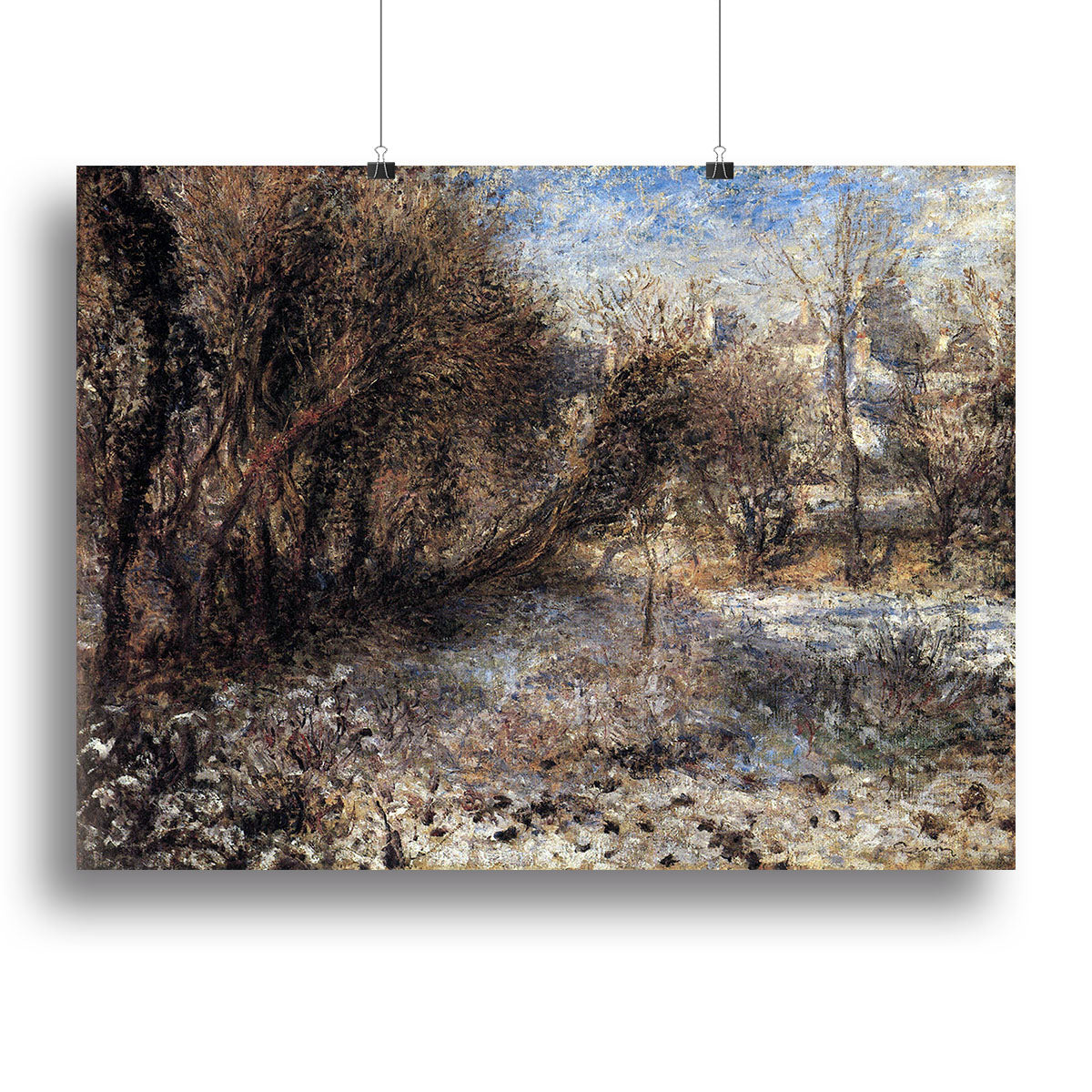 Snowy landscape by Renoir Canvas Print or Poster - Canvas Art Rocks - 2