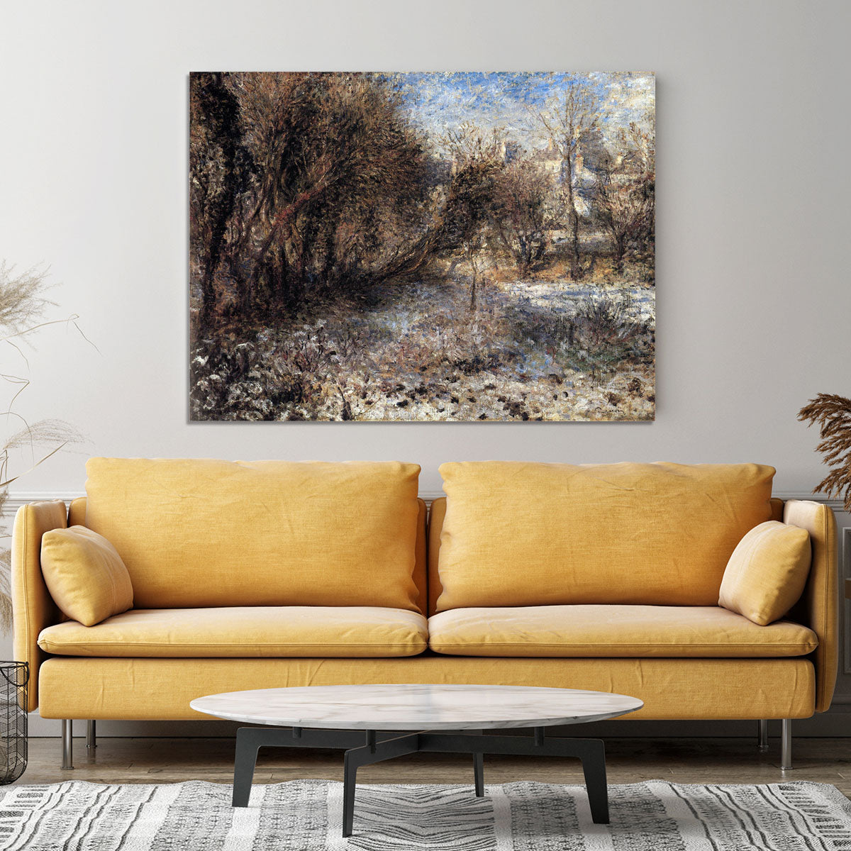 Snowy landscape by Renoir Canvas Print or Poster - Canvas Art Rocks - 4