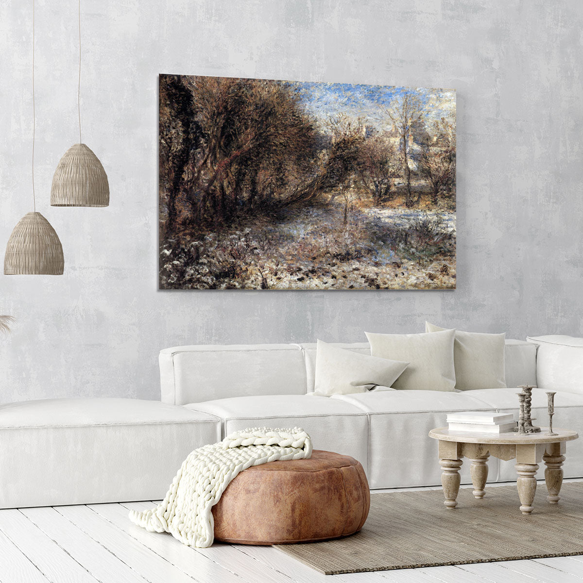 Snowy landscape by Renoir Canvas Print or Poster - Canvas Art Rocks - 6