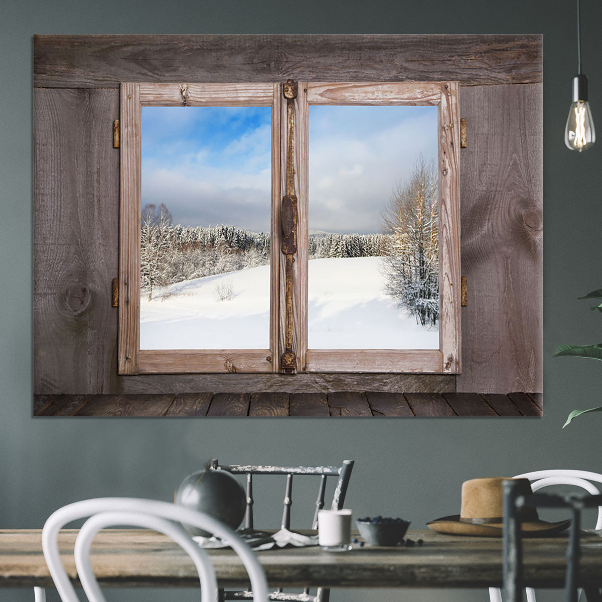 Snowy winter landscape in january Canvas Print or Poster - Canvas Art Rocks - 3