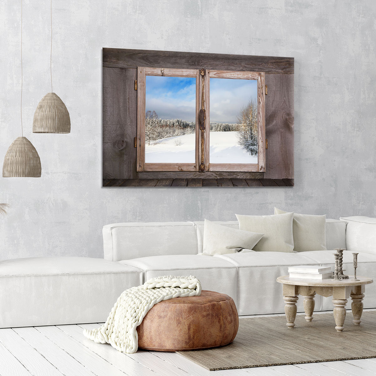 Snowy winter landscape in january Canvas Print or Poster - Canvas Art Rocks - 6