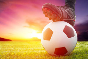 Soccer ball at the kickoff Wall Mural Wallpaper - Canvas Art Rocks - 1