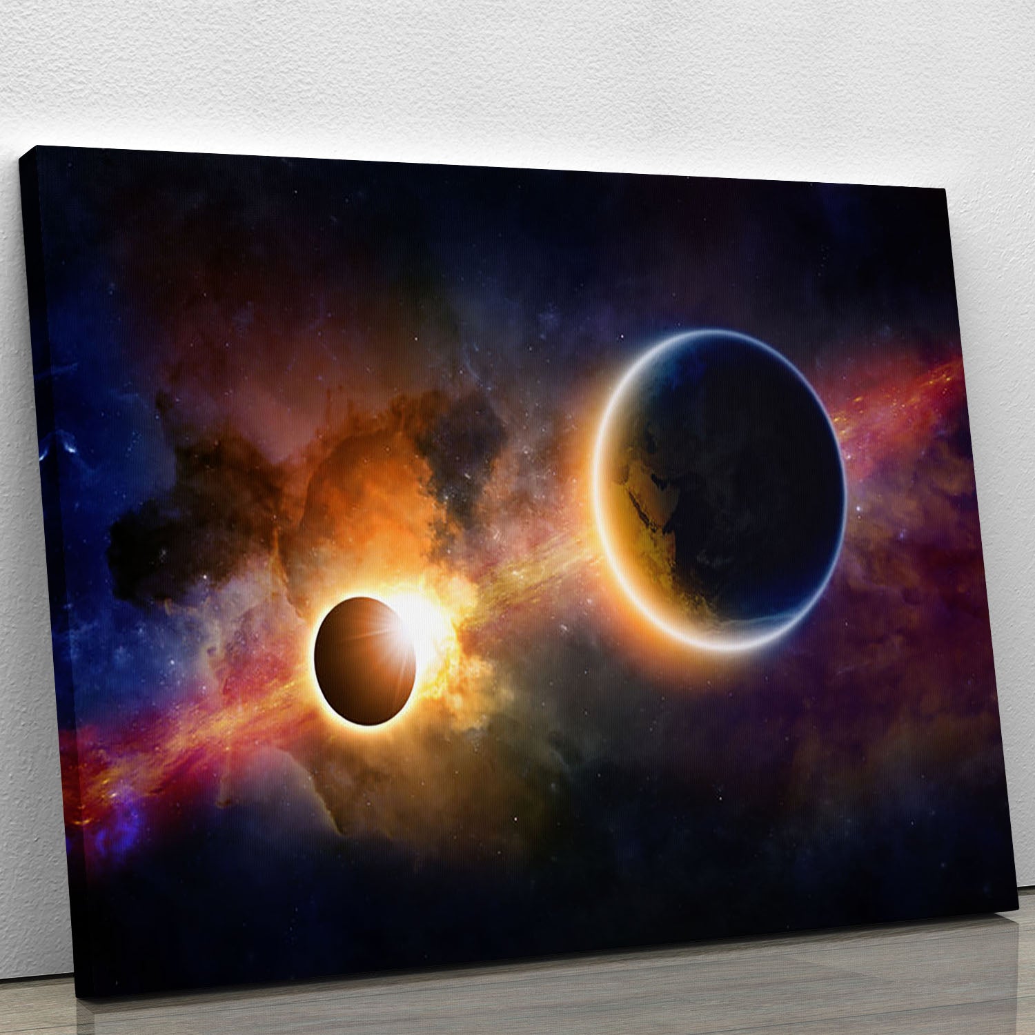 Solar Eclipse Nebula and Stars Canvas Print or Poster - Canvas Art Rocks - 1