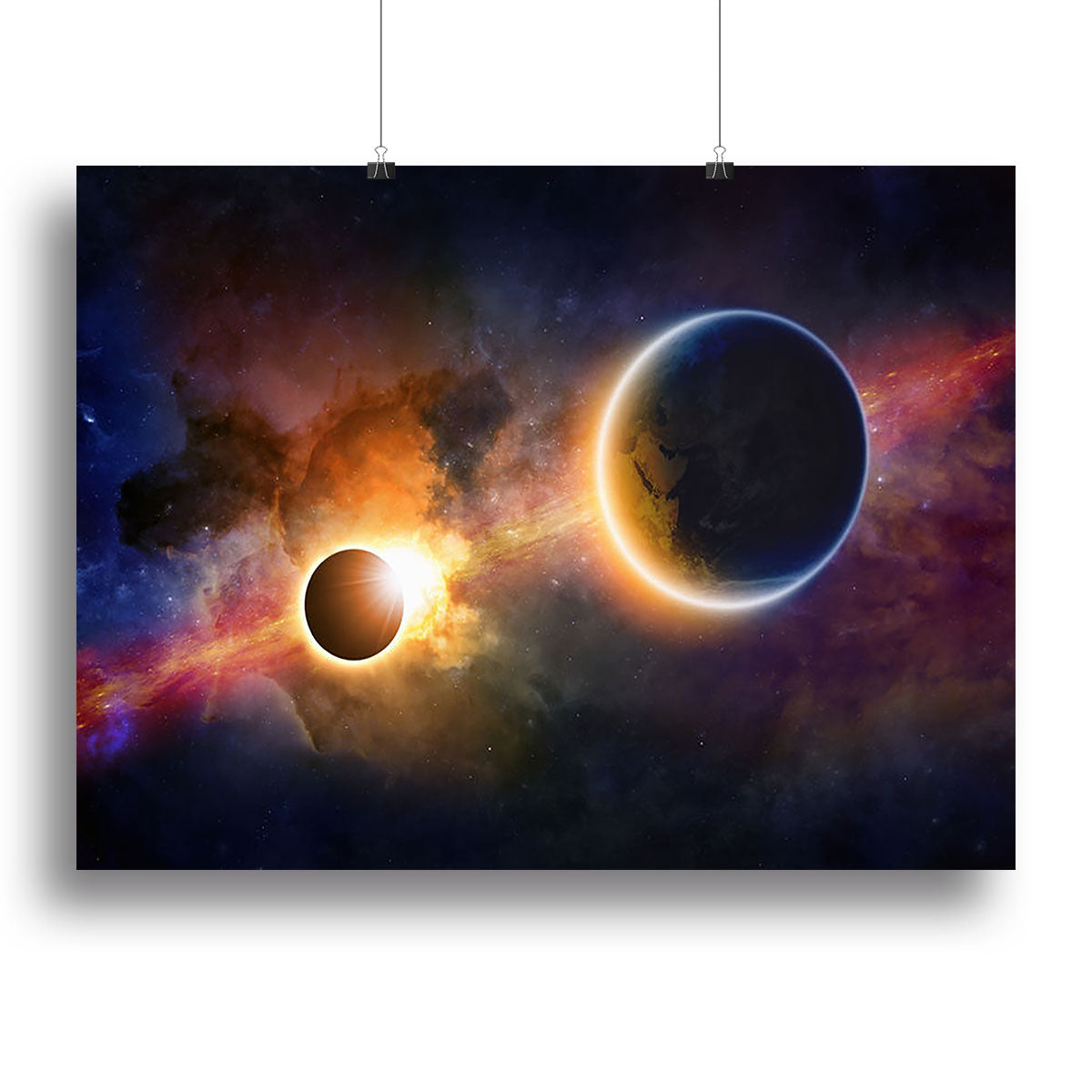 Solar Eclipse Nebula and Stars Canvas Print or Poster - Canvas Art Rocks - 2