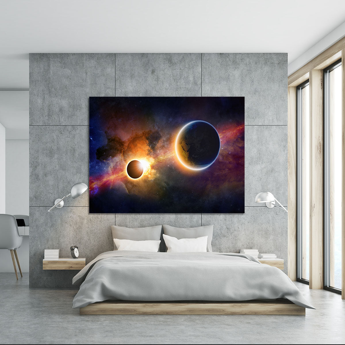 Solar Eclipse Nebula and Stars Canvas Print or Poster - Canvas Art Rocks - 5