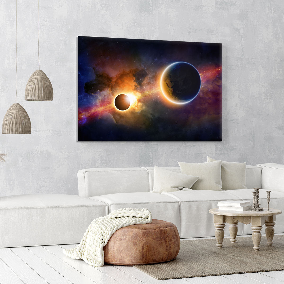 Solar Eclipse Nebula and Stars Canvas Print or Poster - Canvas Art Rocks - 6