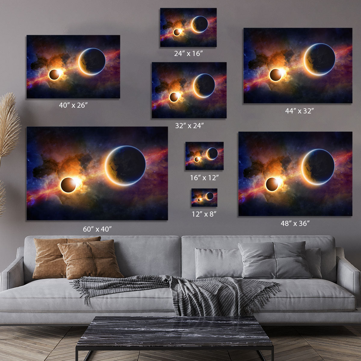 Solar Eclipse Nebula and Stars Canvas Print or Poster - Canvas Art Rocks - 7