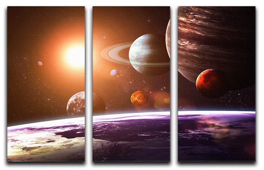 Solar system and space objects 3 Split Panel Canvas Print - Canvas Art Rocks - 1