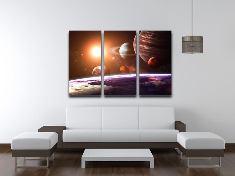 Solar system and space objects 3 Split Panel Canvas Print - Canvas Art Rocks - 3