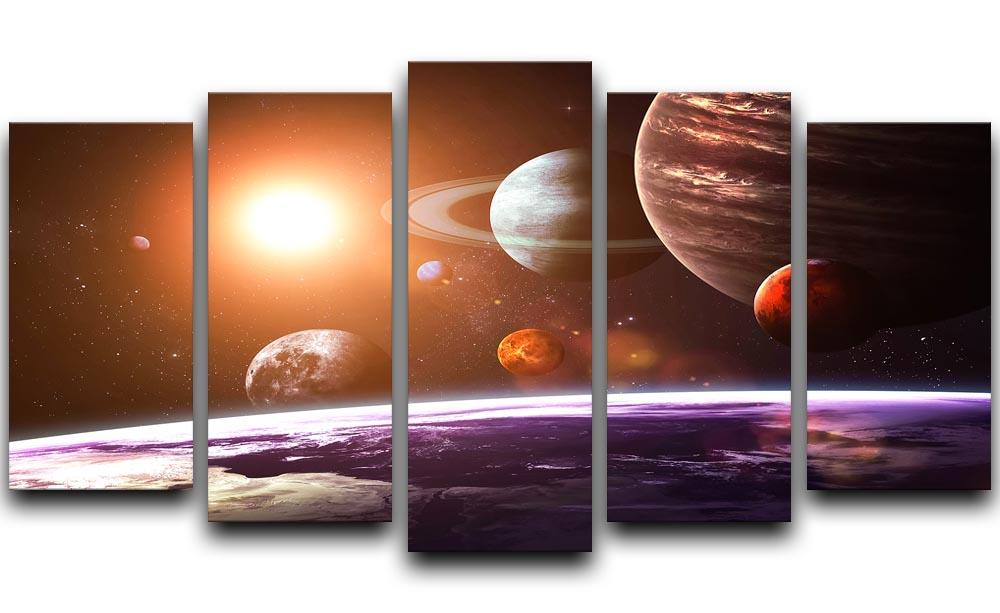Solar system and space objects 5 Split Panel Canvas  - Canvas Art Rocks - 1