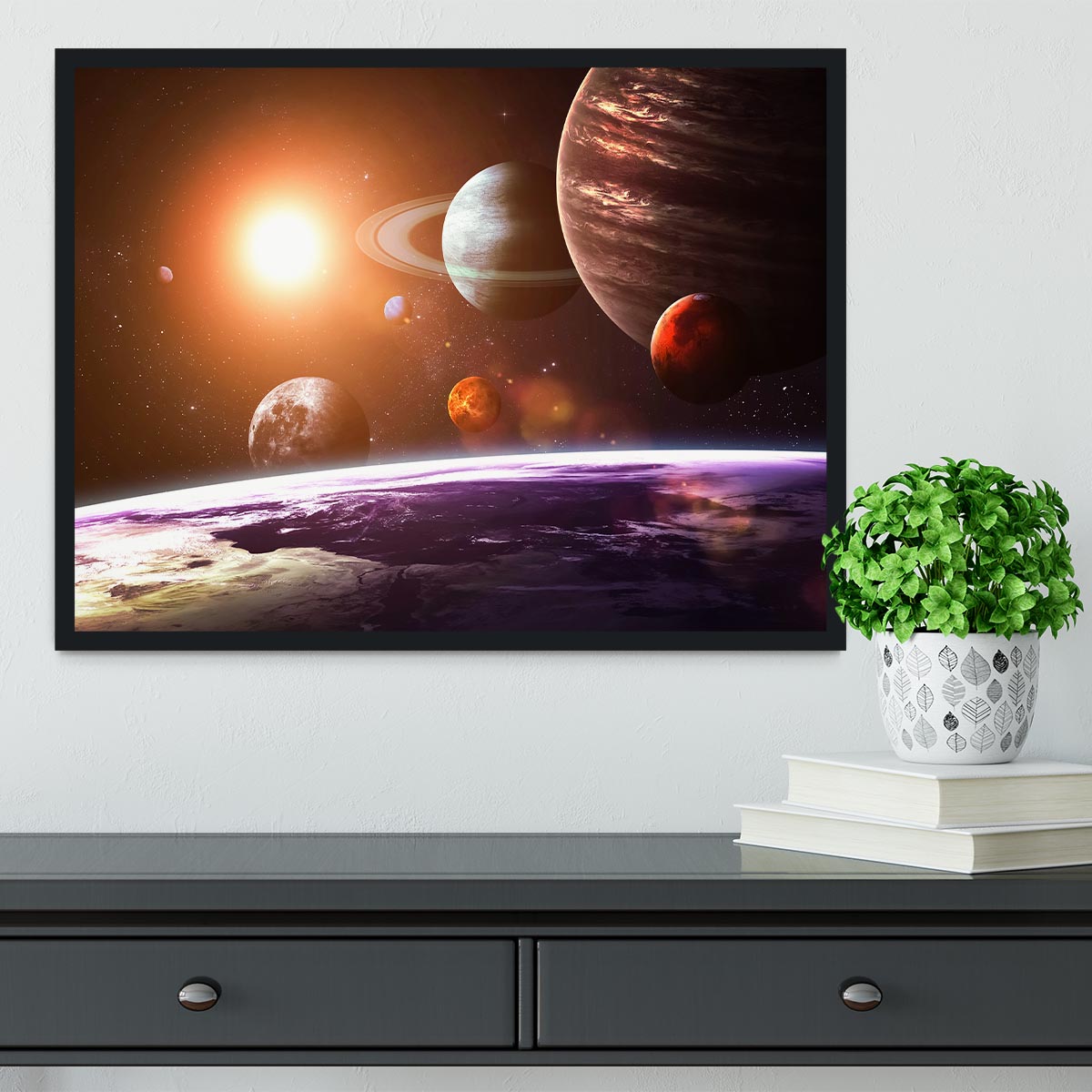 Solar system and space objects Framed Print - Canvas Art Rocks - 2
