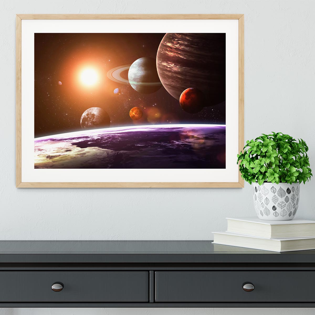 Solar system and space objects Framed Print - Canvas Art Rocks - 3