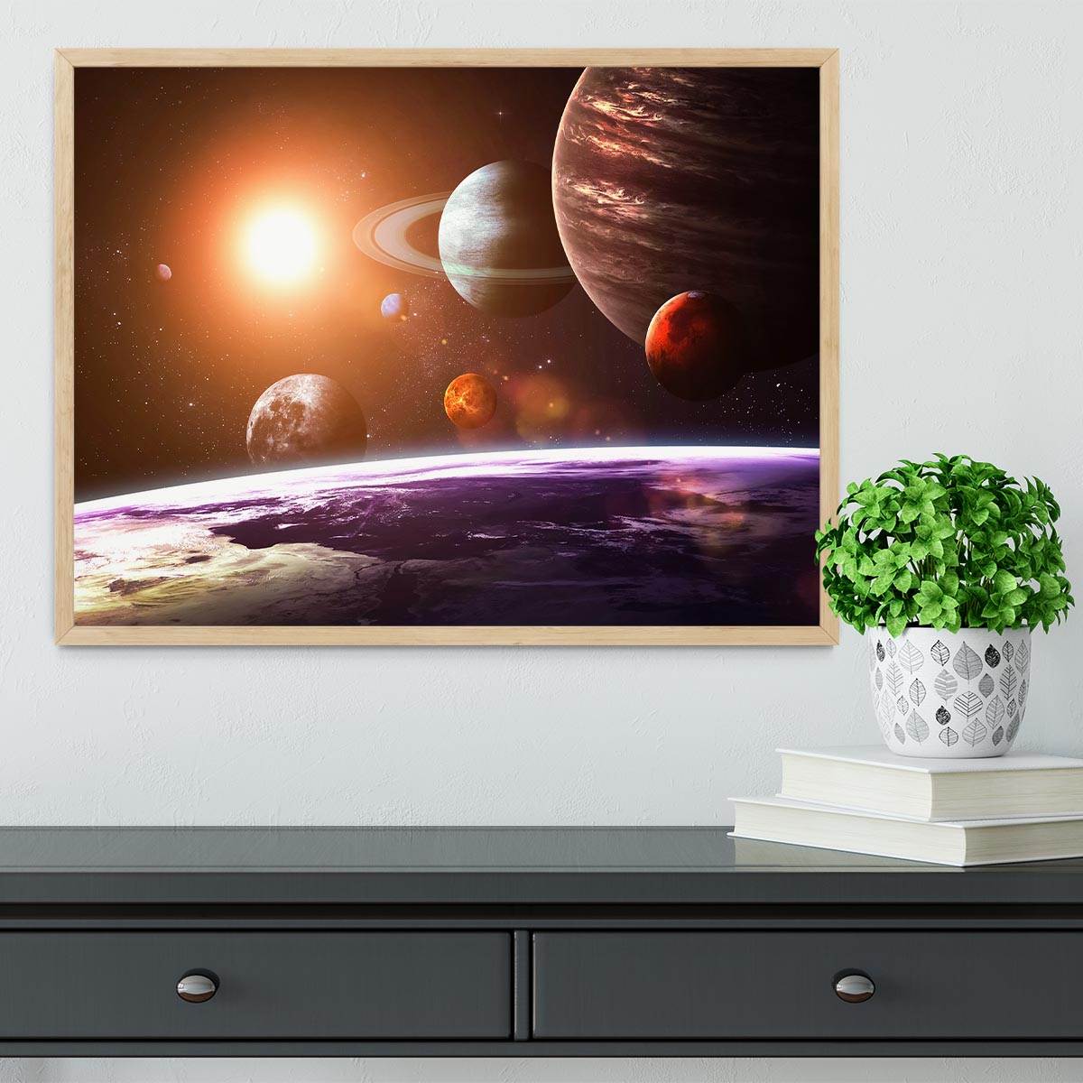 Solar system and space objects Framed Print - Canvas Art Rocks - 4