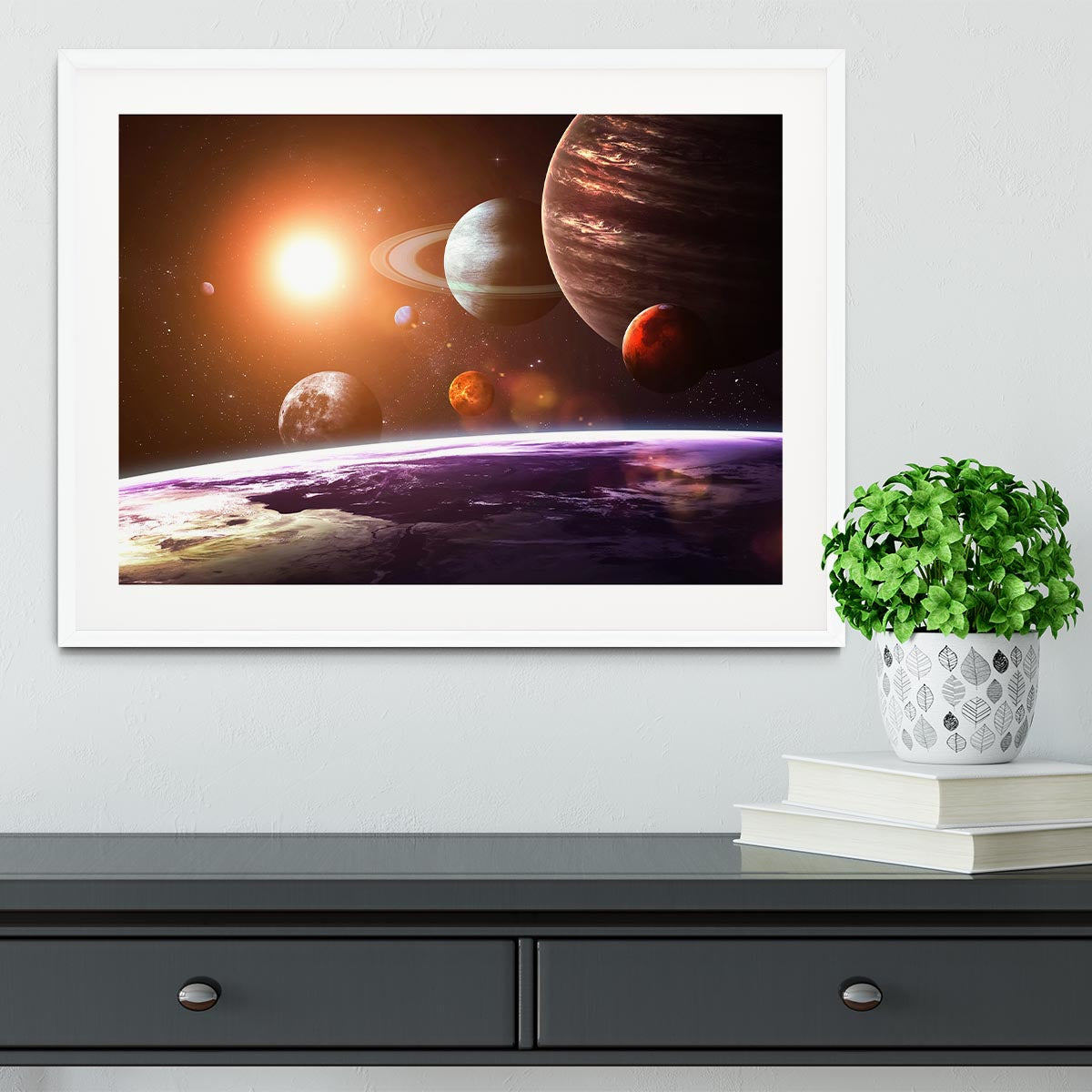 Solar system and space objects Framed Print - Canvas Art Rocks - 5