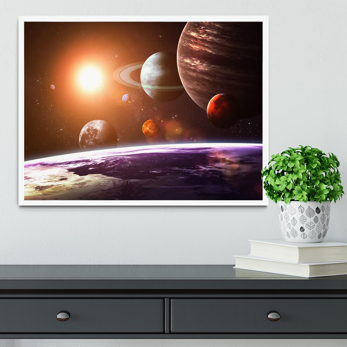 Solar system and space objects Framed Print - Canvas Art Rocks -6