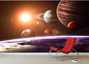 Solar system and space objects Wall Mural Wallpaper - Canvas Art Rocks - 2